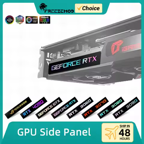FREEZEMOD GPU Side Panel RTX3090 GTX ROG PC Decoration Video Card Plate Faith Lamp Water Cooler AURA