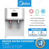 𝐌𝐈𝐃𝐄𝐀 Mild Alkaline Hot &amp; Cold Tabletop Water Dispenser Penapis Air 1664 - 4 Stages Korea Filters - Halal Certified