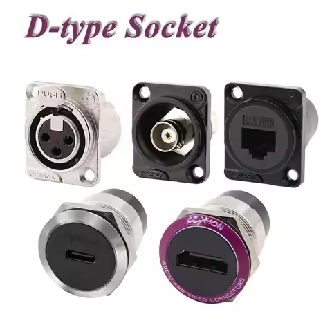 D-type USB Module Sockets CAT6A RJ45 3Pin XLR Type-C Connector 3-core Canon Base XLR Audio Amplifier