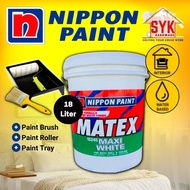SYK Nippon Paint Super Matex Paint Maxi White 18 Liter Wall Paint Wall Painting Cat Dinding Dalam Rumah Bilik