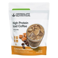 HERBALIFE NUTRITION High Protein Iced Coffee Drink Mix: (Caramel Macchiato 12 oz 347g) Energy and Pr