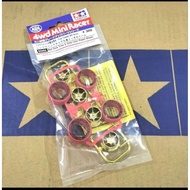 MERAH Tamiya 95665 Hard Small Red Fully Cowled Tires + Gold Rims - Original