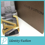 READY STOCK  LV Belt with Gold Buckle