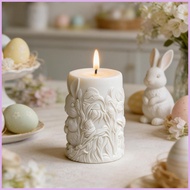 Bunny Candle Mold Easter Bunny Relief Silicone Crafting Mould Cylinder Plaster Mould for Soap Clay C