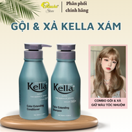 Dầu gội & xả giữ màu tóc nhuộm Kella xám - 500ml