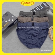 ISI 3 Celana Dalam Pria Katun Ricsony Poliester SM07 M L XL CD Cowok