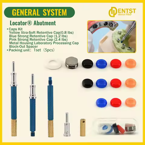 Dental Retention Implant Caps Kit - Removable Insertion Extraction Locator Core Tool Abutment for Hi
