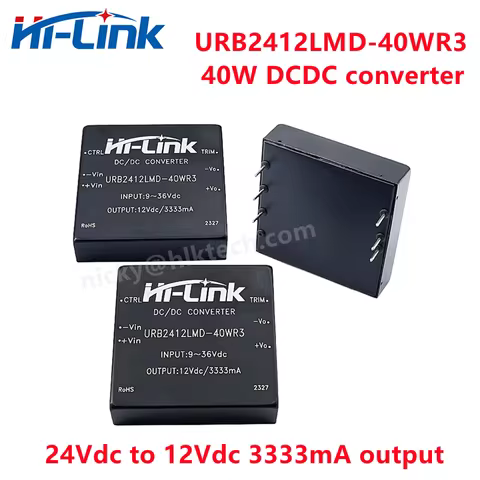 Hi-Link URB2412LMD-40WR3 Step Down Isolated Power Supply Module 40W 24V to 12V 3333mA Output DCDC In