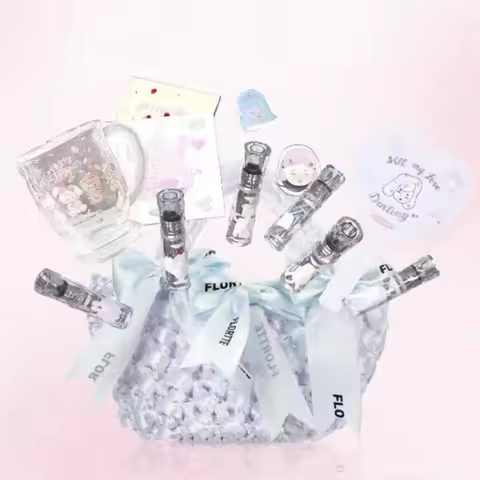 FLORTTE All in One Makeup 13pcs Kit Full Makeup Lipgloss Bow knot Handbag Mirror Gift Set for Women,