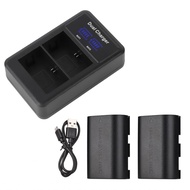 XIXIAN LP-E6/ E6N Battery & Charger Kit 2pcs 7.4V 2650mAh + 1pc LED2-LPE6 Dual Channel Camera USB Po