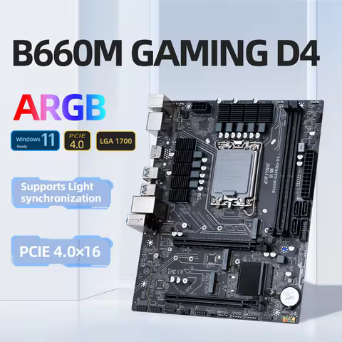 ERYING M-ATX B660M Gaming DDR4 Motherboard Support 12/13/14th(LGA1700 CPU 12100F/12400F/12490F/12600