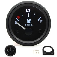 2" 52mm Fuel Level Gauge Car Meter White LED Light Black Rim Automotive Gauges 12V 240-33 Ohms