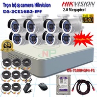 Complete Set of Hikvision 8 Channel 2.0MP HDTVI Camera - Genuine