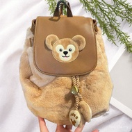 Bag Plush Duffy Bear Girl Drawstring Duffy Bear New Style Stitching Shoulder Bag Backpack Cute PU Cr