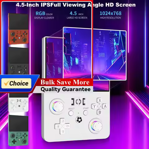 R36 Max2 Retro Video Game Player 4.5-inch IPS Screen Linux System Portable Handheld Game Console 64G