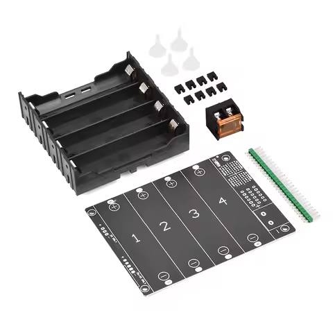 21700 18650 Battery Case Holder 4 Slots 3.7V 14.8 Volt DIY Battery Storage Box in Parallel Plastic B