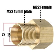 1pc Pressure Washer Adapter M22 15mm Male to M22 14mm Female Brass Connector