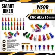M5 Screw Visor Screw  Set Skru Windscreen Skru Gold Red Orange Green Black Purple Size 16MM Screw Vi