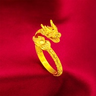 Cincin naga terbuka berlapis emas untuk lelaki Vietnam, cincin berlapis emas fesyen lelaki, cincin n