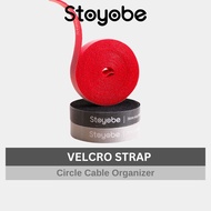 STOYOBE Cable Organizer Circle Reusable Velcro Strap Wire Management Hook Loop Ties for Desk/ Home/ 