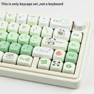 PBT Panda Cartoon Cute Animal Green Fresh Keycaps SOA Height Dye Sublimation RK Mechanical Keyboard 