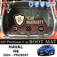 Top Carpet HAVAL H6 ( 2024 - 2026 ) Car Boot Mat PU Leather Cargo Mat Trunk Carpet Boot Liner Karpet