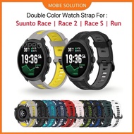 Strap For Suunto Race 2 , Suunto Race , Suunto Race S , Suunto Run Double Color Design Silicone Watc