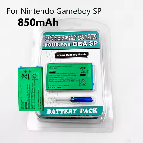 3.7V rechargeable 850mAh lithium battery for Nintendo GBASP GameBoy Advance GBA SP