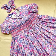 手工刺繡洋裝女童尺寸80-120公分花色可訂製Liberty布料DMC繡線