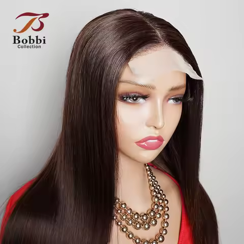 Brown 100% Human Hair Wig For Women Lace Frontal Wig Straight Easy Wear Transparent Lace Closure Fre