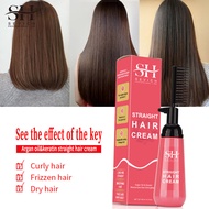 SEVICH Hair Straightener Cream Keratin Hair Straighten Comb 150ml Argan Oil Permanent Straightening 