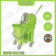 Single Wringer Bucket Down Press 22L / Mop Bucket / Bakul Mop