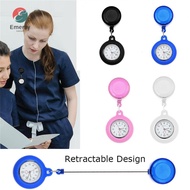 EMERAY Retractable Nurse Watch Gift Quartz Clock Clip-on Fob Watch