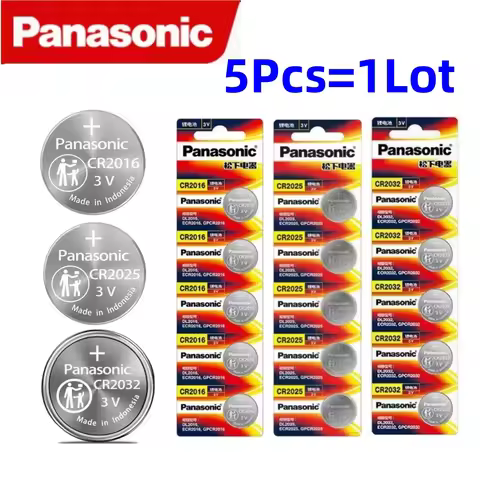 5Pcs Original Panasonic CR2032 3v Button Batteries CR2025 CR2016 Cell Phone Coin Lithium Battery For