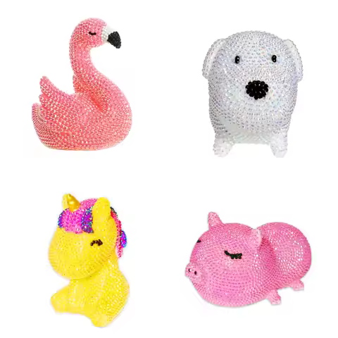 1 Set of DIY Animal Diamond Art Night Light, Little Pig Diamond Art LED Night Light Kit, Swan Diamon