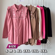 KEMEJA Wanwan Blouse Size S M L XL XXL XXXL XXXXL 2XL 3XL 4XL 5XL 5L Jumbo Size Tops Big Size Shirts