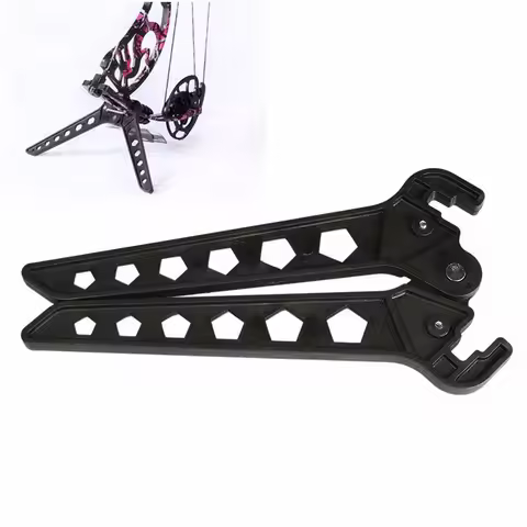 Archery Bow Holder Stand Archery Compound Recurve Bow Bracket Kick Rack Support Folding for Beginner