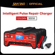 12V 24V Car Battery Charger Motorcycle Lorry Repair Charging Motor Pulse Repair Charge Pengecas Bate