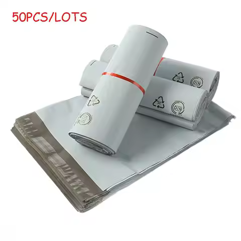 50Pcs/lot Eco-Friendly White Degradable Packaging Bags Self-Seal D2W Biodegradable Express Mailer Po
