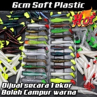 6cm SP Paddle Tail 1pc Lure Fish Clone TPR Soft Bait Soft Plastic Gewang Soft plastik Umpan Siakap K