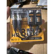 Video balun camera 8MP AHD/CVI/TVI anti-interference, 8MP yellow balun