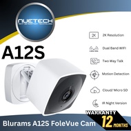 Blurams FoldVue A12S 2K Security Camera | Dual-Band WiFi (2.4GHz/5GHz) | AI Motion | Night Vision
