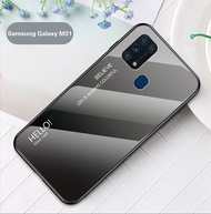 สำหรับSamsung Galaxy M31 กรณีGradigradientกระจกเทมเปอร์เคสโทรศัพท์สำหรับSamsung Galaxy M31 เคสโทรศัพท์แฟชั่นCoolentแก้ว