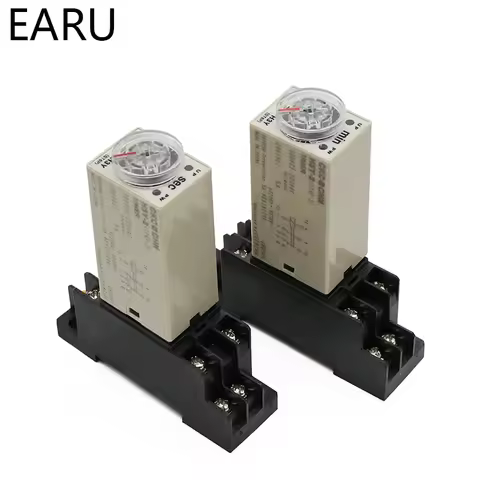 1pcs H3Y-2 AC 220V Delay Timer Time Relay Switch 0 - 30 Minute/Seconds Adjustable 5A With Base Socke
