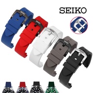 Fluorine Rubber Arc Watch Strap for Seiko PROSPEX Series 18/19mm Wrist Band Men Diving Waterproof Br