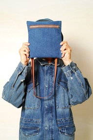 DENIM-手做拉鍊丹寧牛仔帆布隨身斜側揹/相機/收納包