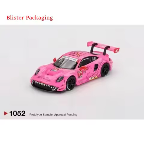 MINIGT 1052 1:64 Porsche 911 GT3 R 77 AO Racing 2024 IMSA ROAD AMERICA Blister Packaging Alloy Dieca