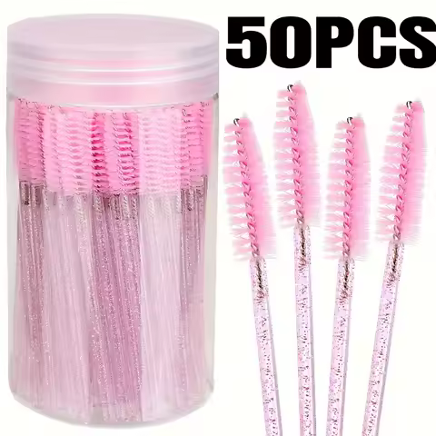 50PCS Disposable Mascara Brush Stick Mascara Makeup Mascara Extension Makeup Tool Black Pink White M