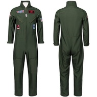Top Gun Cosplay Costume American Airforce Men's Uniform Halloween Suit Army Green Military Pilot Bod