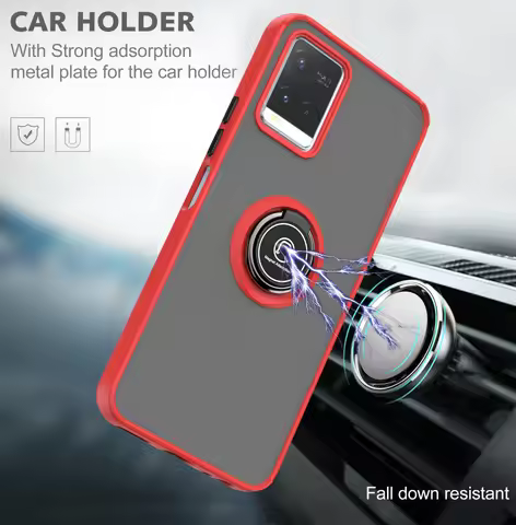 Magnetic Ring Holder TPU Bumper Shockproof Case For VIVO Y21 Y21S Y33S Y20 V21 V21E Y17 Y15 Y12 Y11 